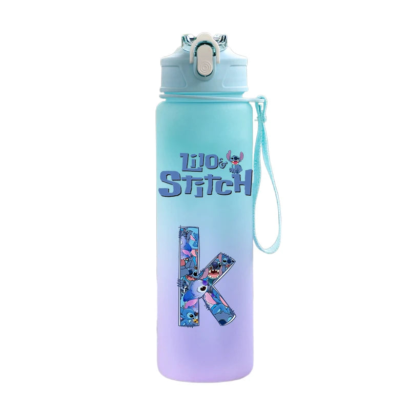 750ML Lilo & Stitch Water Bottle – Personalized A–Z Letter Print - TARHUS