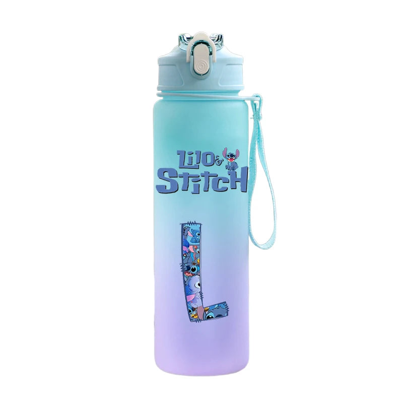750ML Lilo & Stitch Water Bottle – Personalized A–Z Letter Print - TARHUS