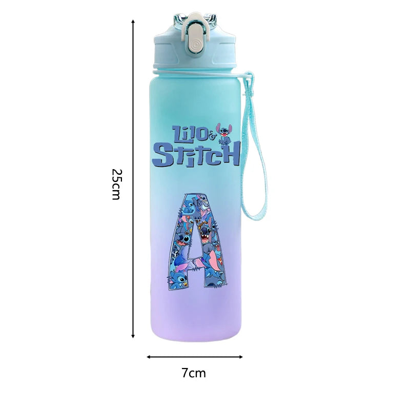750ML Lilo & Stitch Water Bottle – Personalized A–Z Letter Print - TARHUS