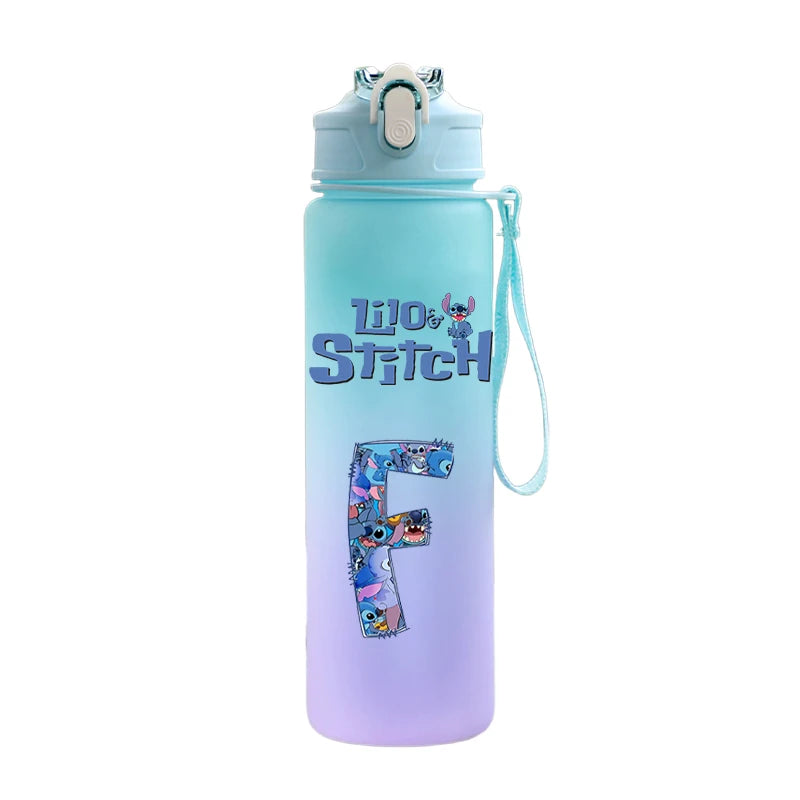 750ML Lilo & Stitch Water Bottle – Personalized A–Z Letter Print - TARHUS