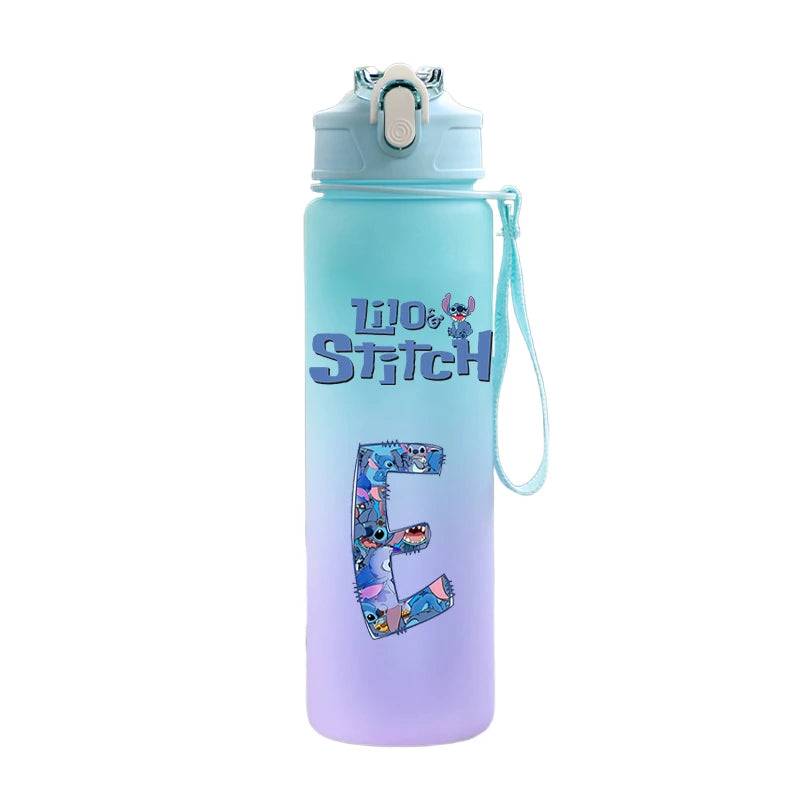 750ML Lilo & Stitch Water Bottle – Personalized A–Z Letter Print - TARHUS