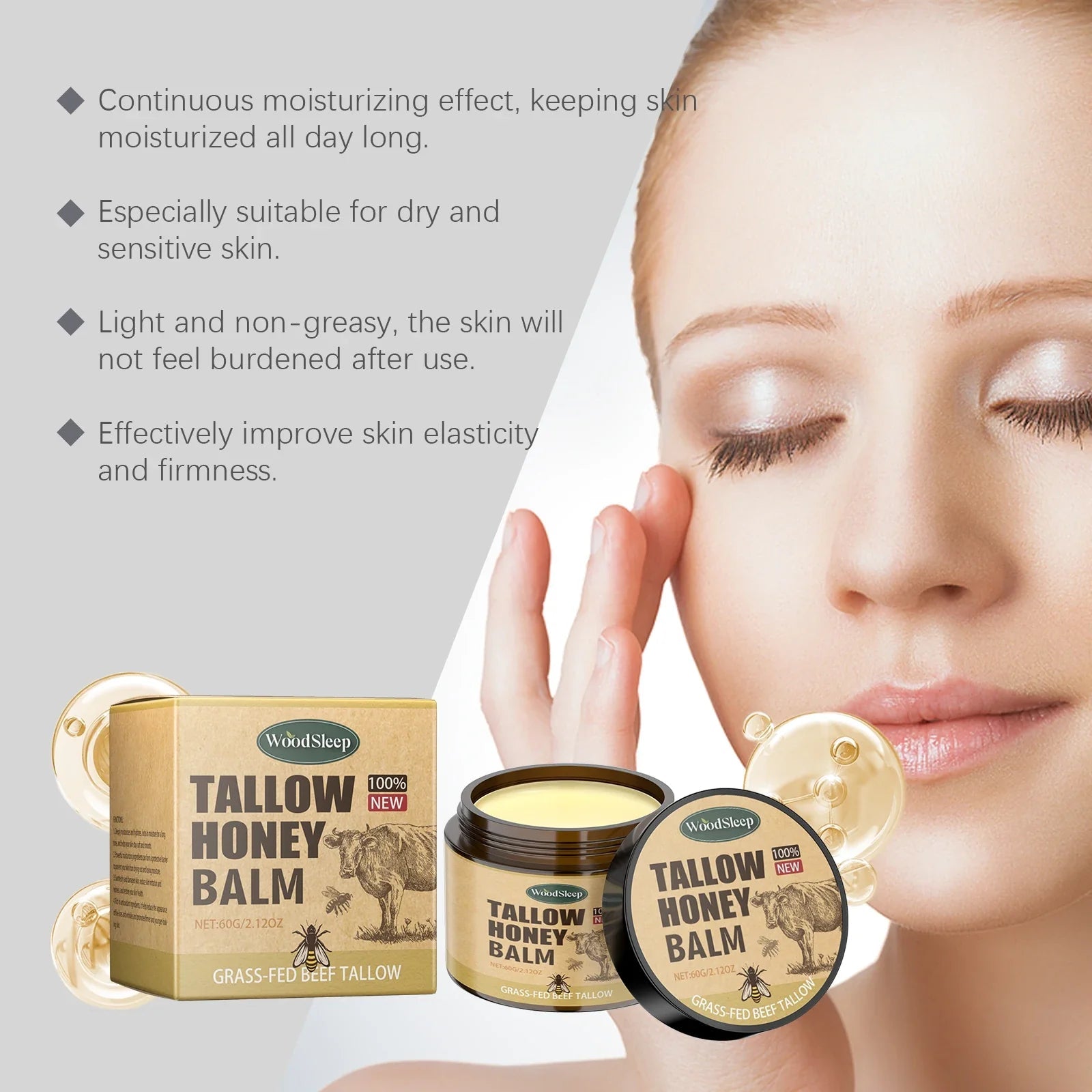 Whipped Glow Tallow & Honey Balm — Natural Face & Body Moisturiser TARHUS