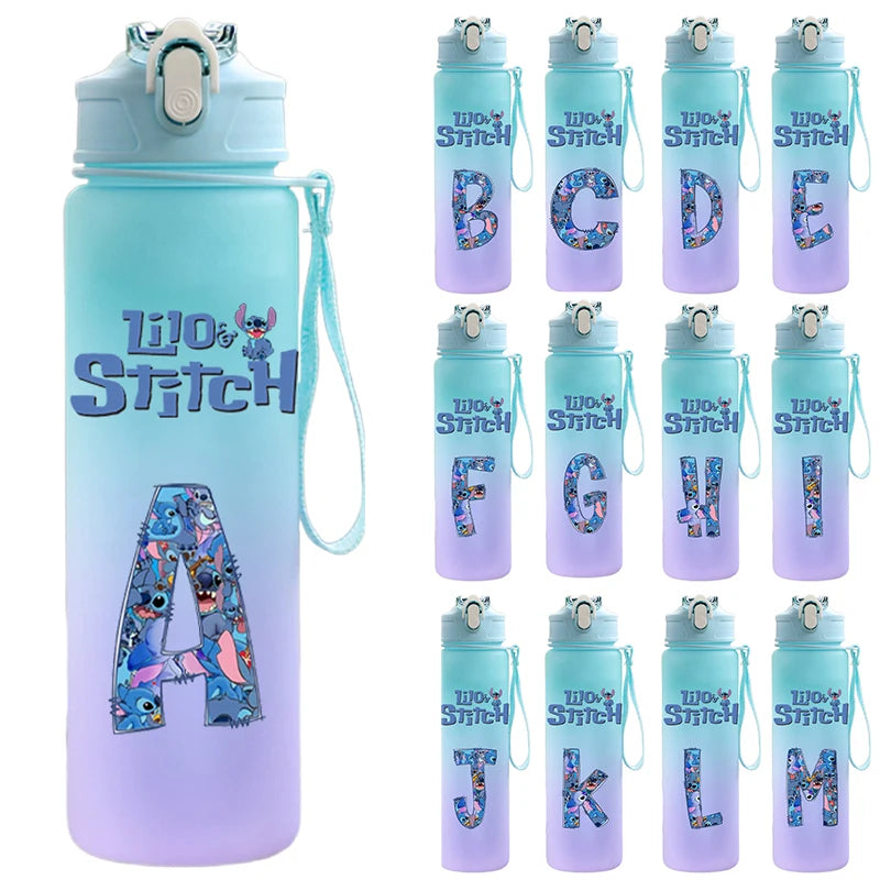 750ML Lilo & Stitch Water Bottle – Personalized A–Z Letter Print - TARHUS