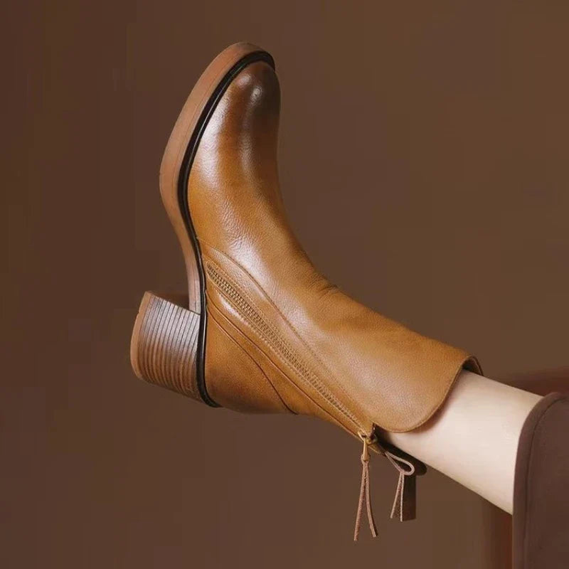 Selene | Ankle Boots – Leather High-Heel Boots with Cushioned Comfort TARHUS