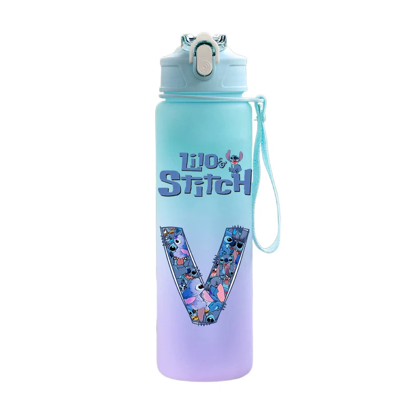 750ML Lilo & Stitch Water Bottle – Personalized A–Z Letter Print - TARHUS