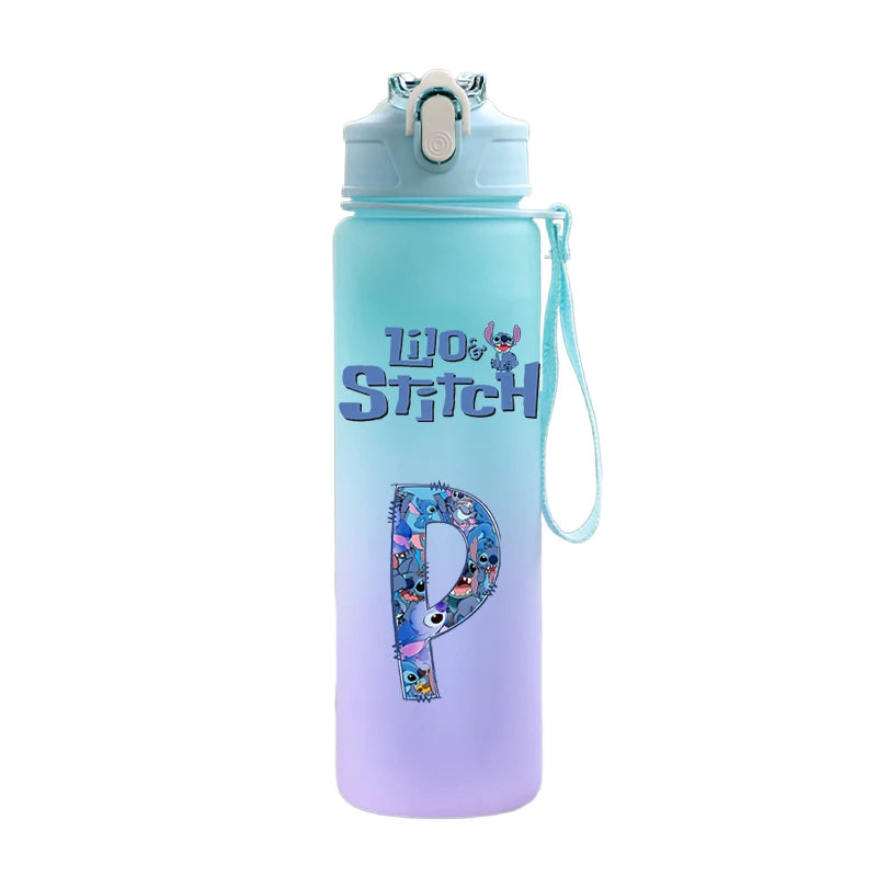 750ML Lilo & Stitch Water Bottle – Personalized A–Z Letter Print - TARHUS