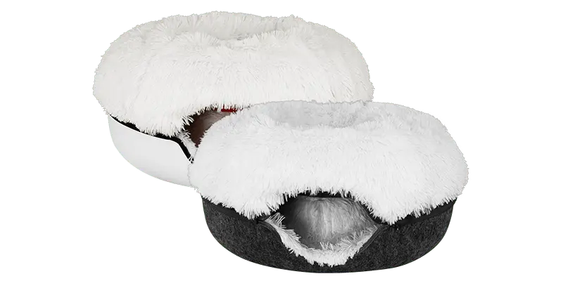 Cat Cave Calming Donut Bed for Anxiety Relief & Cozy Sleeping