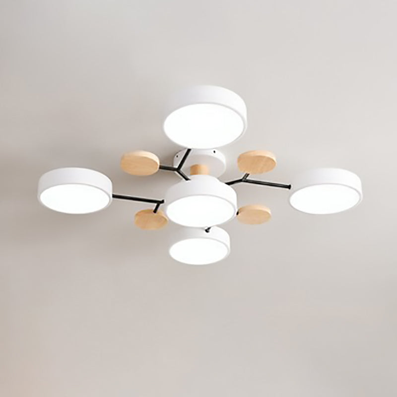 Contemporary Scandinavian Round Molecule Branch Design LED Semi-Flush Mount Ceiling Light For Living Room - TARHUS