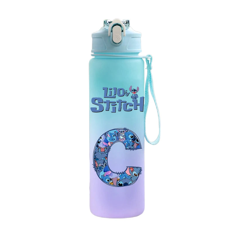 750ML Lilo & Stitch Water Bottle – Personalized A–Z Letter Print - TARHUS