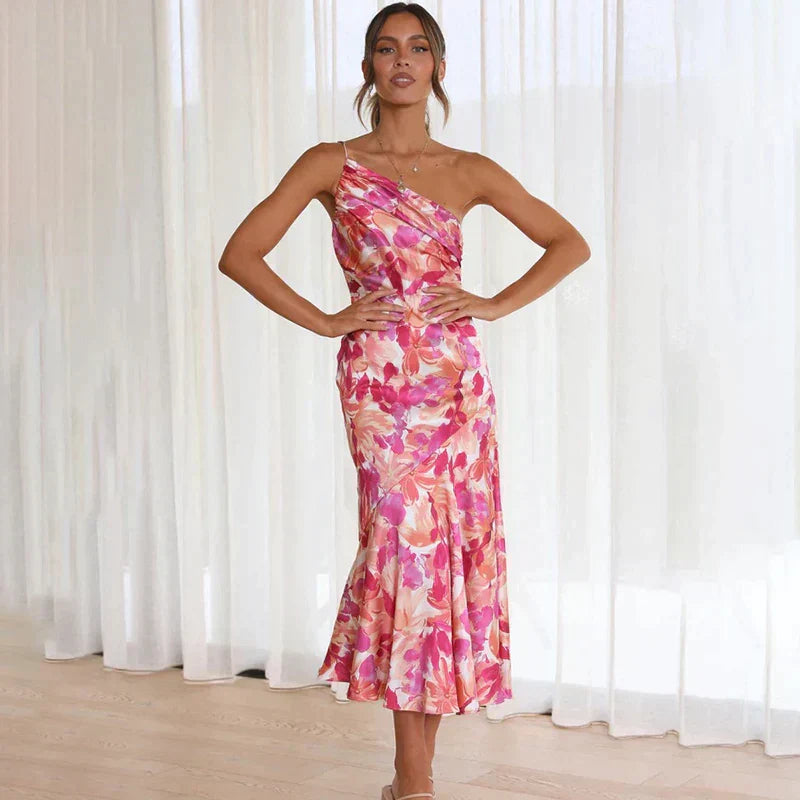 Eliza - One-Shoulder Midi Dress - TARHUS