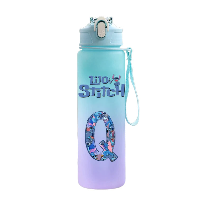 750ML Lilo & Stitch Water Bottle – Personalized A–Z Letter Print - TARHUS