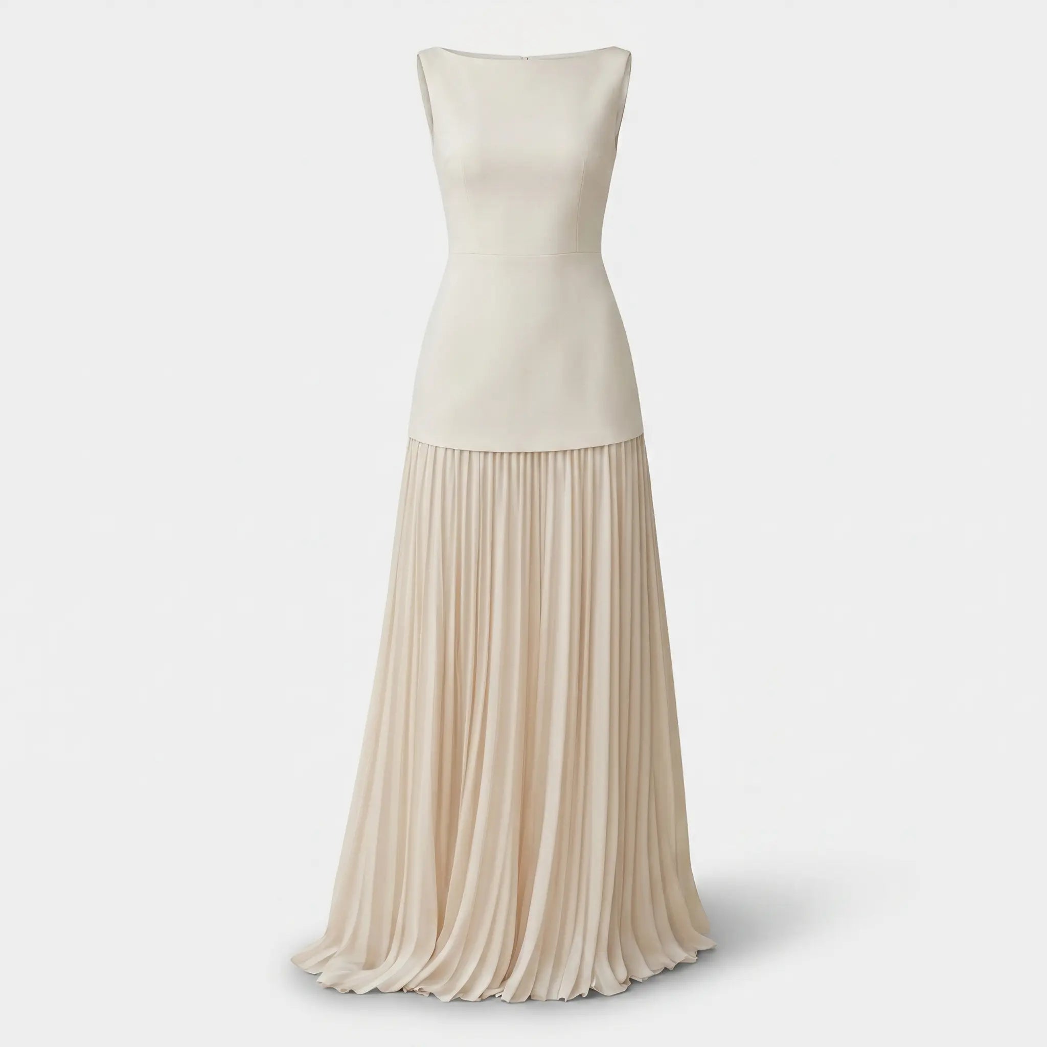 Sleeveless Fitted Bodice Pleated Maxi Evening Dress for Women TARHUS  AS - Womens - Maxi Dress