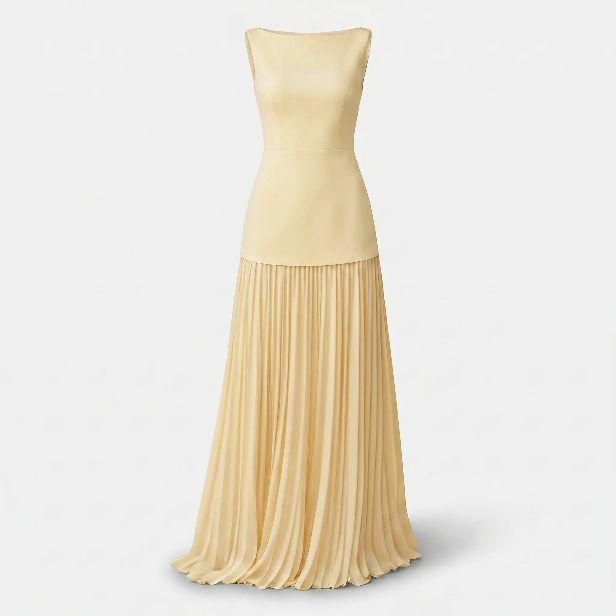 Sleeveless Fitted Bodice Pleated Maxi Evening Dress for Women TARHUS  AS - Womens - Maxi Dress