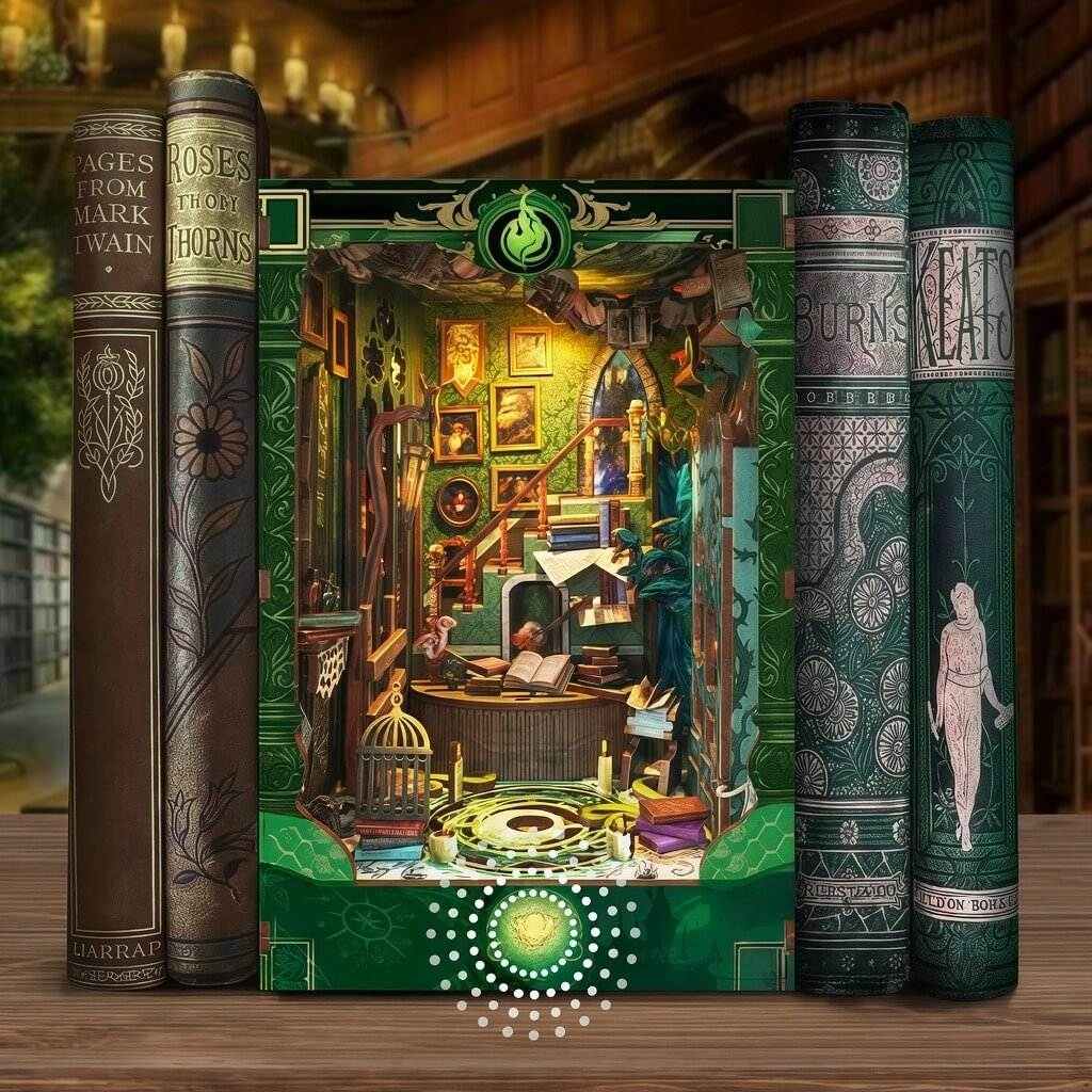 Snake House DIY Book Nook Kit - Slytherin Bookshelf Decor - TARHUS