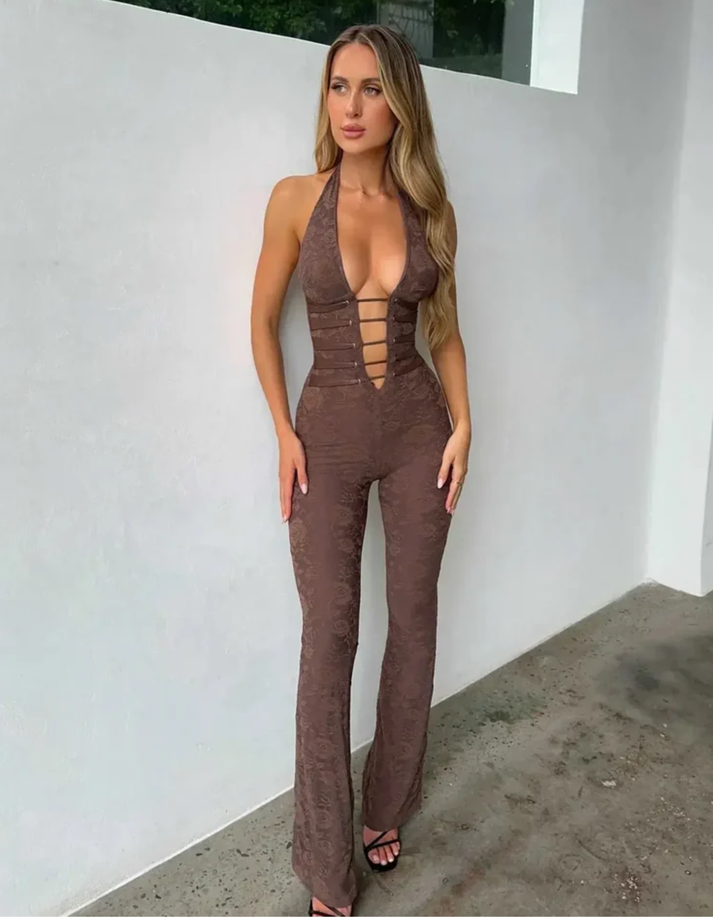 Lace Jumpsuit – Strappy Corset Detailing & Sultry Elegance | Vittoria TARHUS