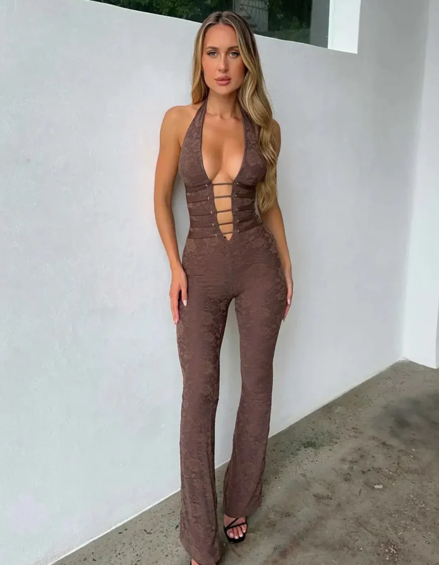 Lace Jumpsuit – Strappy Corset Detailing & Sultry Elegance | Vittoria TARHUS