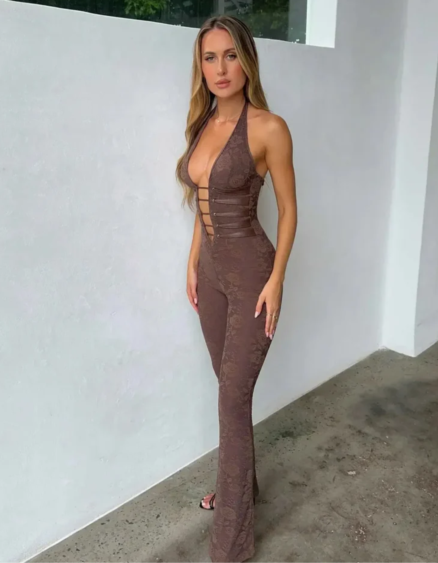 Lace Jumpsuit – Strappy Corset Detailing & Sultry Elegance | Vittoria TARHUS