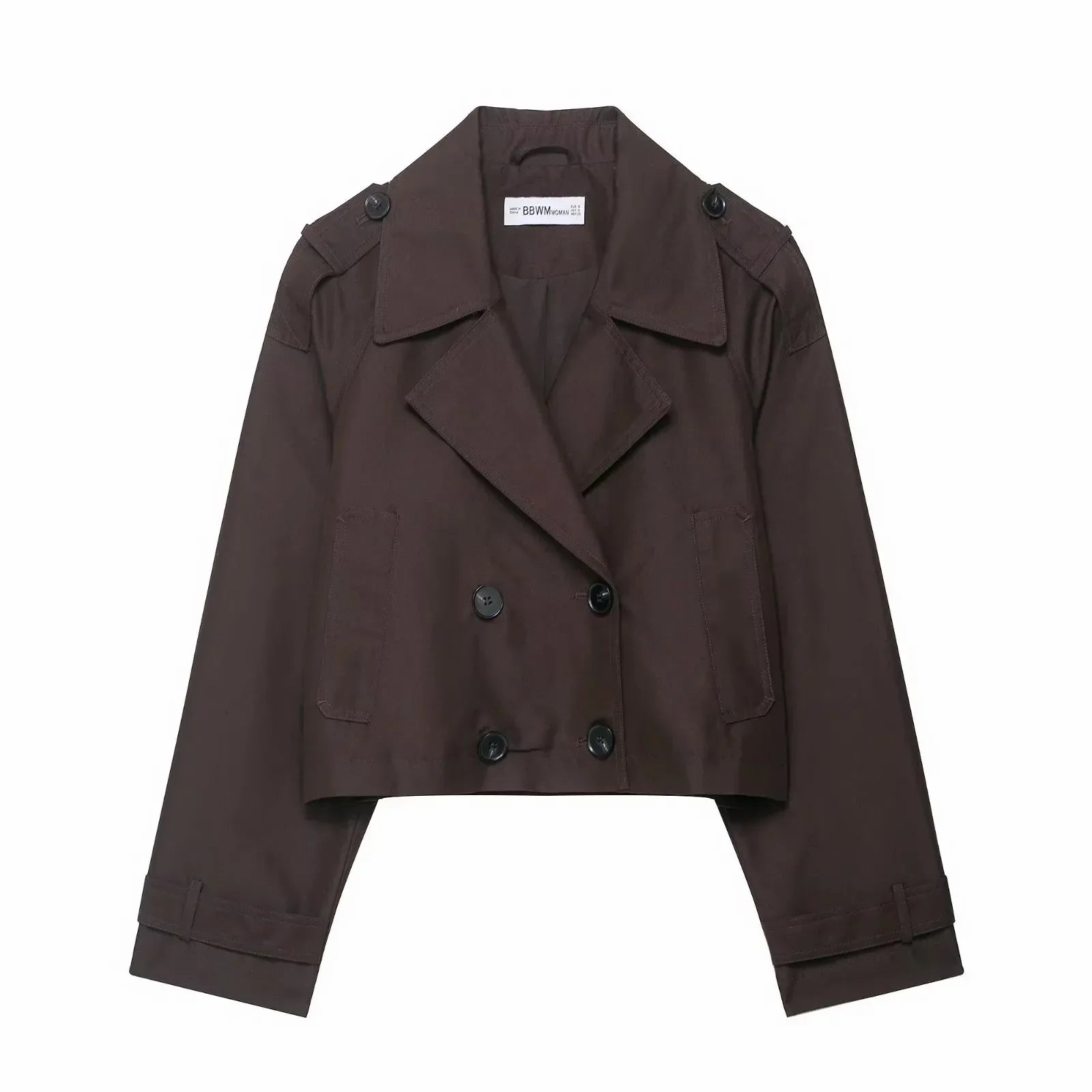 Julia | Women's Double Breasted Trench Coat – Short Office Jacket with Pockets