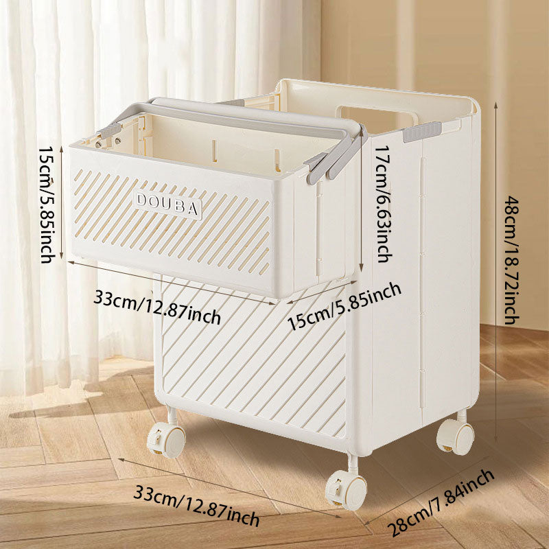 Large Capacity Collapsible Laundry Basket: Breathable Design & Built-In Wheels - TARHUS
