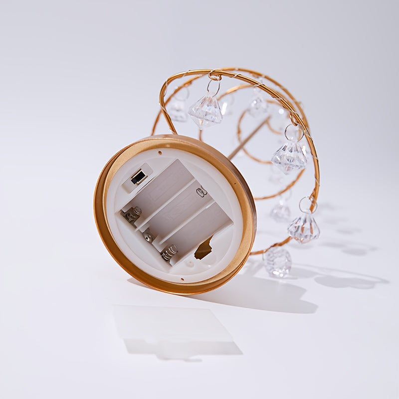 Elegant Metal Christmas Tree Lamp with Crystal Ornaments | LumiTree TARHUS