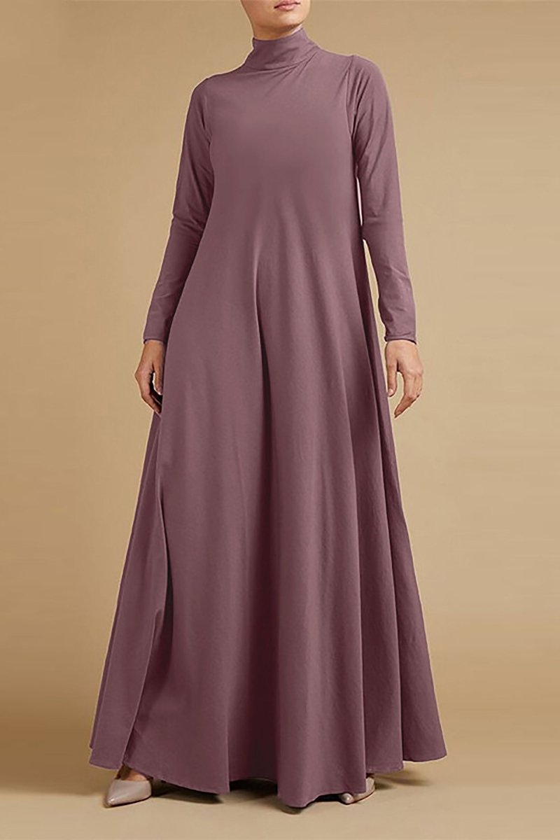 Aria - Casual Long Sleeve Turtleneck Dress - nubuso