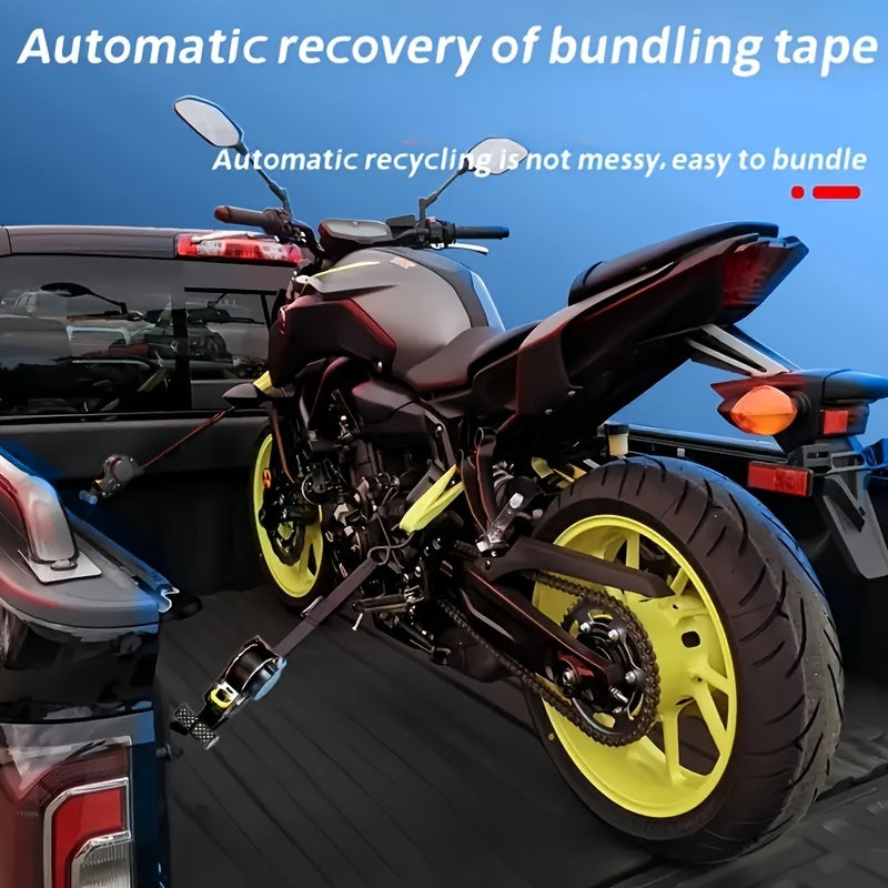 Heavy-Duty Retractable Cargo Strap – 3m+ Auto Take-Up Tie Down Strap for Towing, Camping & Car Racks | No Assembly, Fast Release