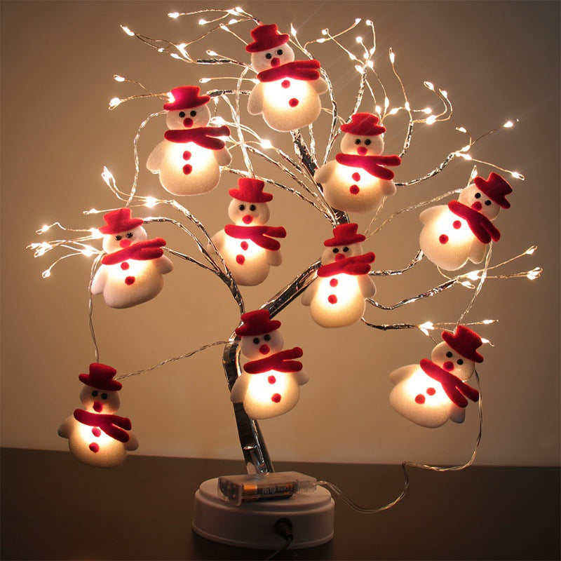 LED Snowman Tree Lights – Warm White Battery-Powered Holiday Decor TARHUS