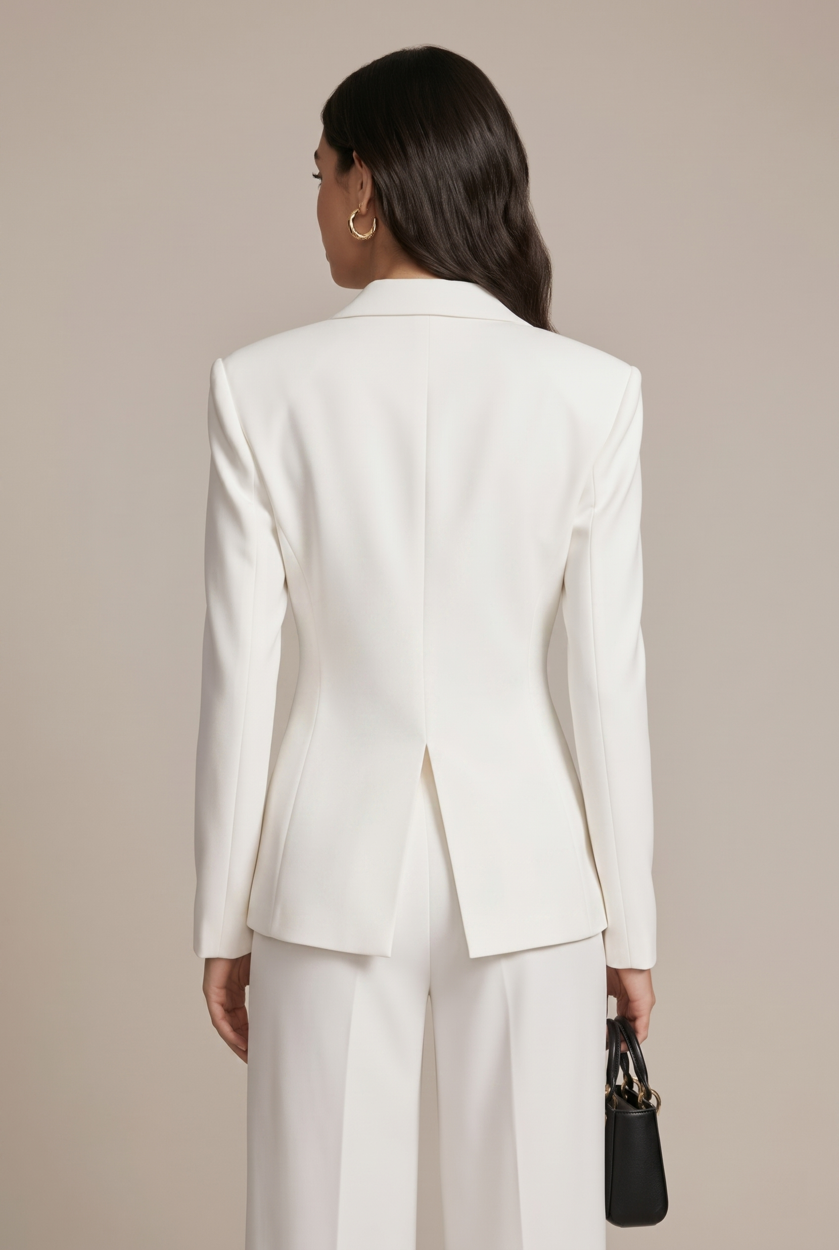 Women's Notched Lapel Blazer Wide Leg Pant Suits Set - Side Button TARHUS  Suits