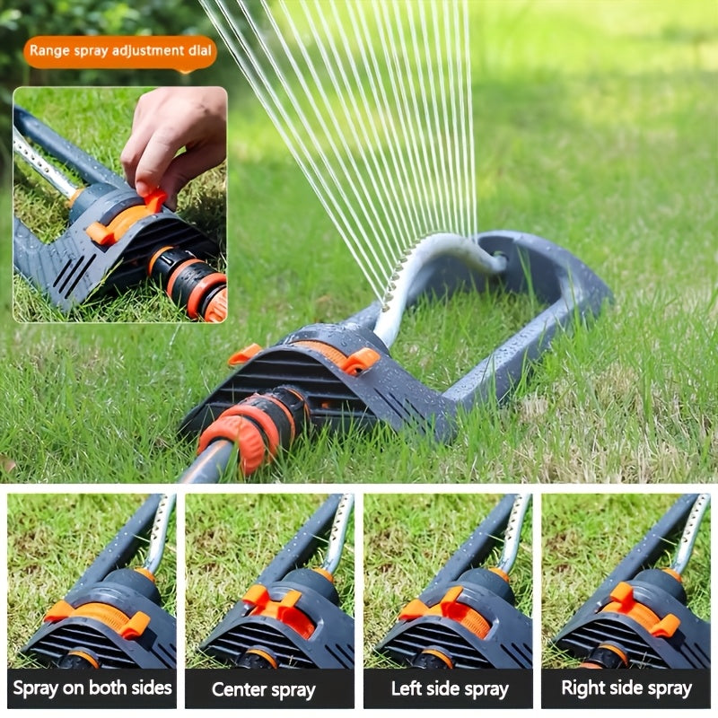 1pc 19-Hole Automatic Swing Sprinkler with Rotating Nozzle - Adjustable 8-10m Spray Diameter, Durable Plastic Lawn Irrigation System for Even Water Distribution, No Battery Needed, Garden Watering, Sleek Design, Robust Construction TARHUS