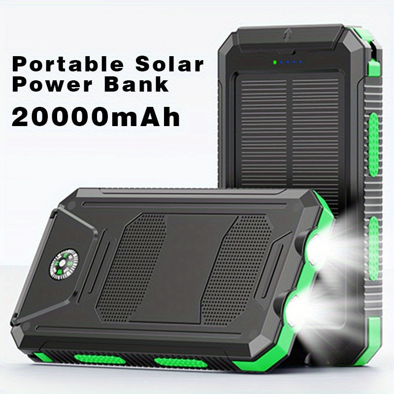 Portable Solar Power Bank with Dual USB Ports & LED Flashlight TARHUS
