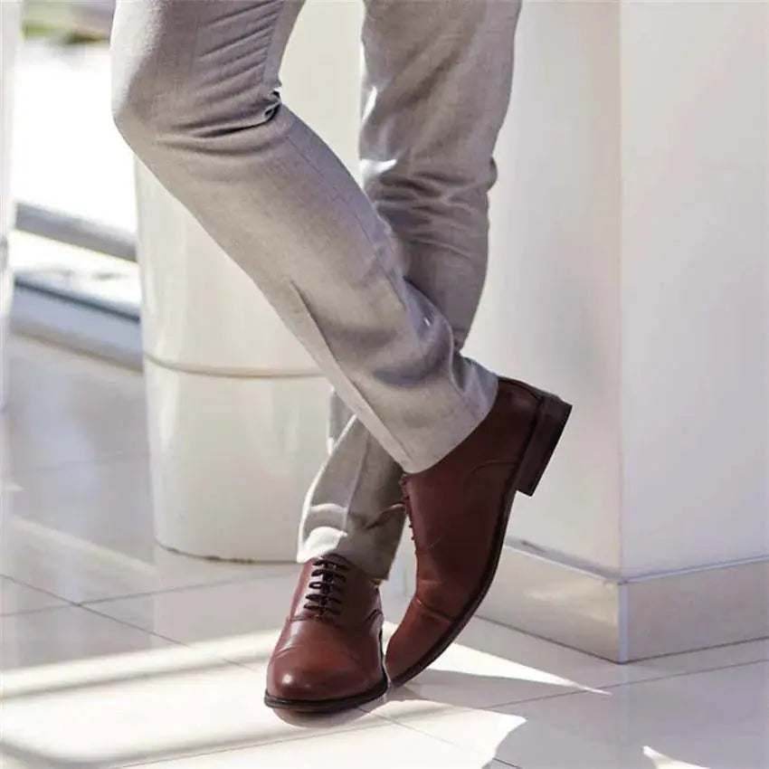 Bruno | Classic Brown Dress Shoes Cap-Toe Oxford TARHUS  Clothing & Accessories