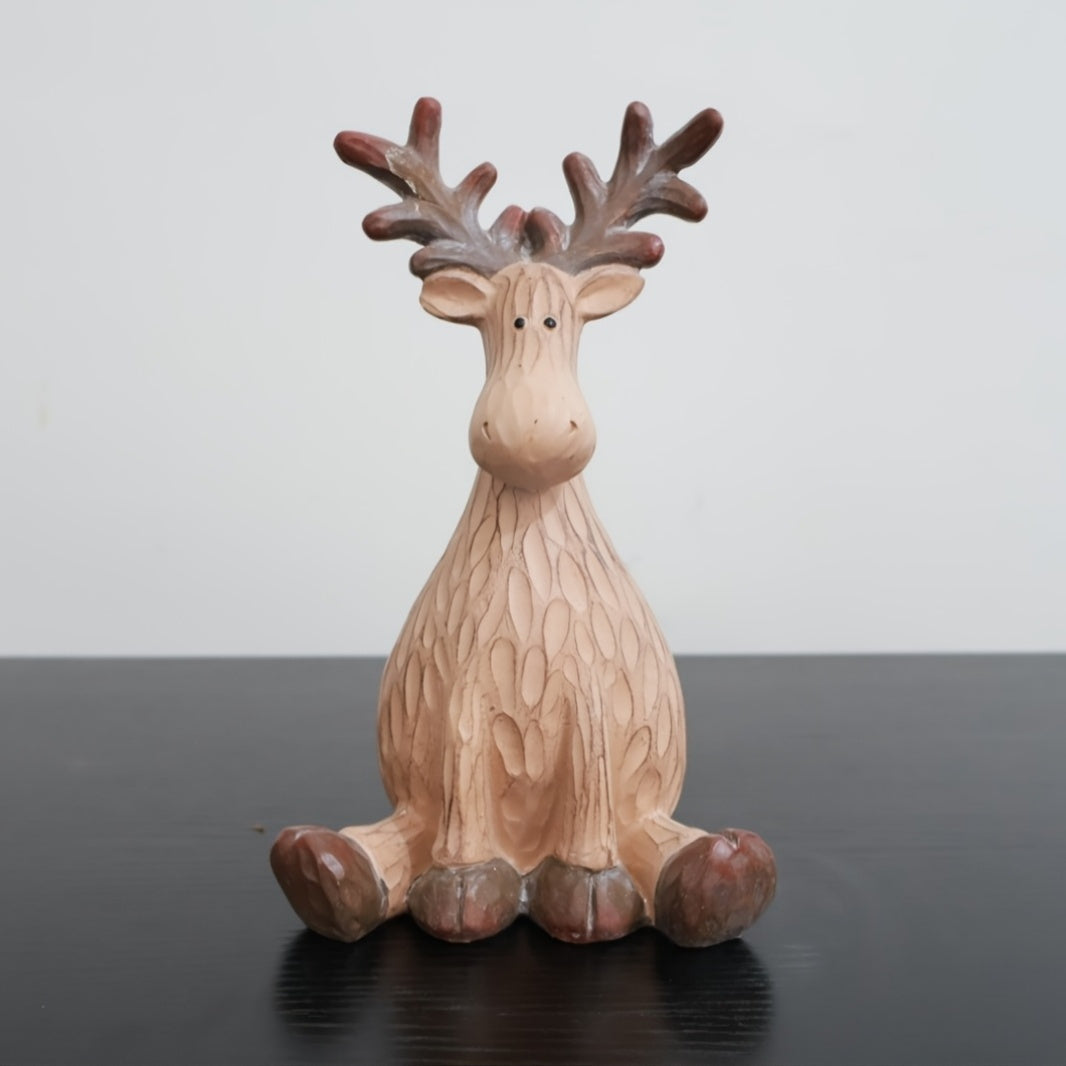 Adorable Resin Reindeer Figurine – Festive Christmas Decoration | JoyAntler TARHUS