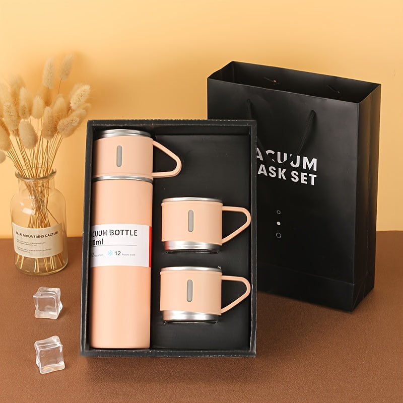 1set Thermal Mug 500ml/16.9oz, Stainless Steel Vacuum Insulated Bottle With Cup For Coffee Hot Drink And Cold Drink, Water Flask Back To School Supplies TARHUS