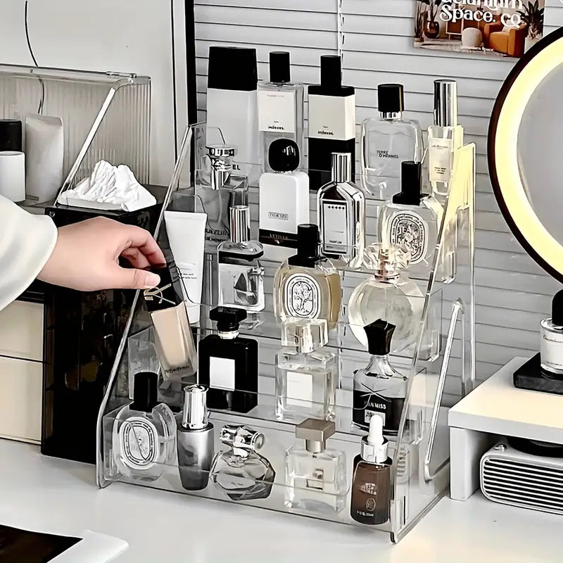 NOVO | Acrylic Makeup Organizer – 5-Tier Clear Cosmetic & Perfume Display Rack TARHUS