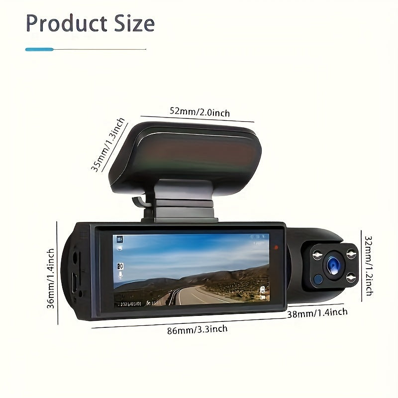 Dual Lens Dash Cam – 1080P Night Vision & Loop Recording TARHUS