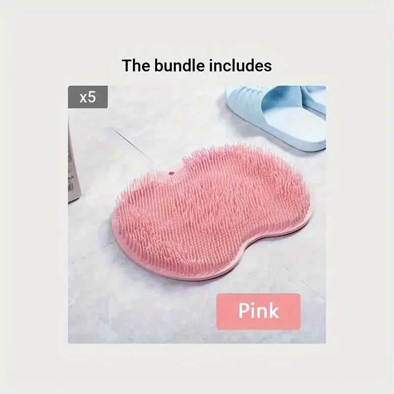 [Non-Slip] Non-Slip Silicone Back Scrubber & Massage Pad | TPR Material, Silicone | Non-Slip, Easy to Clean | Exfoliating Bath Mat | Body Care, Relaxing Foot | Pink | Easy to Clean TARHUS