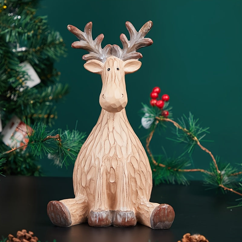 Adorable Resin Reindeer Figurine – Festive Christmas Decoration | JoyAntler TARHUS