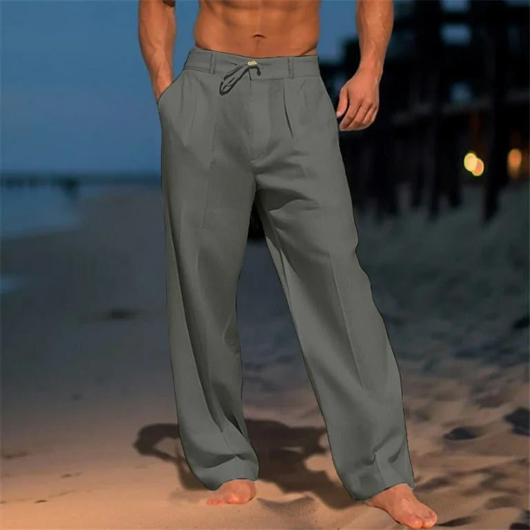 Nathan - Linen Solid Color Pants - TARHUS