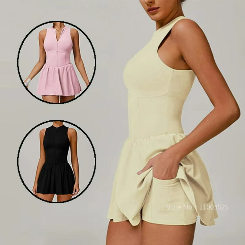 Clarisse | Polished Sport Dress with Zipper Collar & Discreet Inner Short TARHUS  Padel Dress