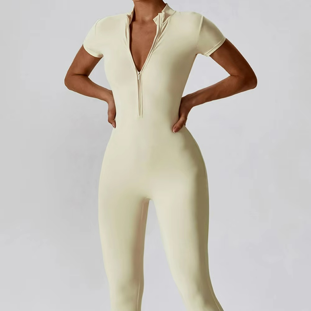 Milae | Short-Sleeve Pilates Jumpsuit for Agile Motion TARHUS  Pilates Jumpsuit