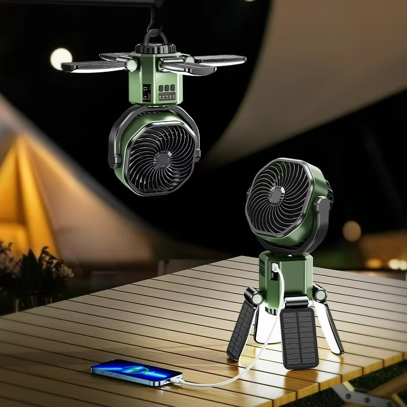 Venturo | Portable Camping Fan – Adjustable Air Cooling with LED Light & 6000mAh Battery