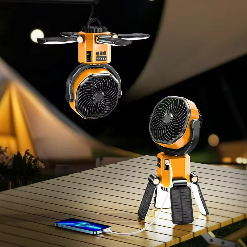 Venturo | Portable Camping Fan – Adjustable Air Cooling with LED Light & 6000mAh Battery