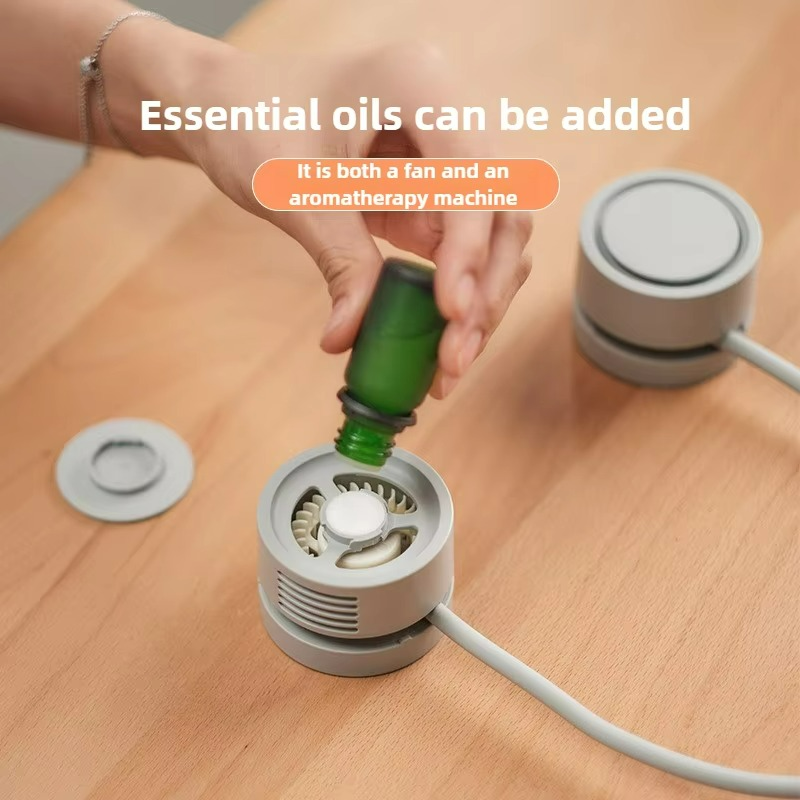 Aureo | Mini Neck Fan – USB Rechargeable Foldable Cooling with 3 Speeds & Aromatherapy
