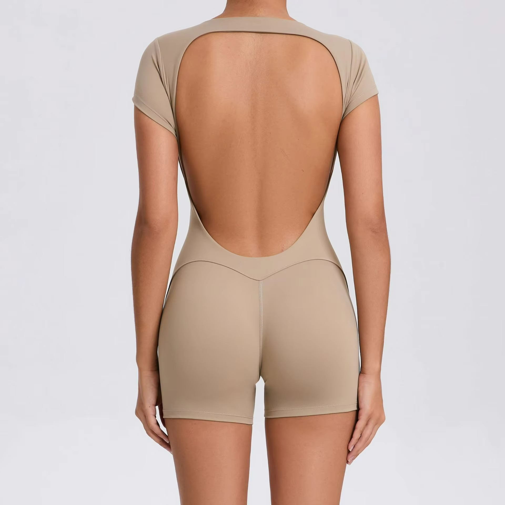 Velavia | Pilates Jumpsuit Short Sleeve with Fitted Shorts - TARHUS