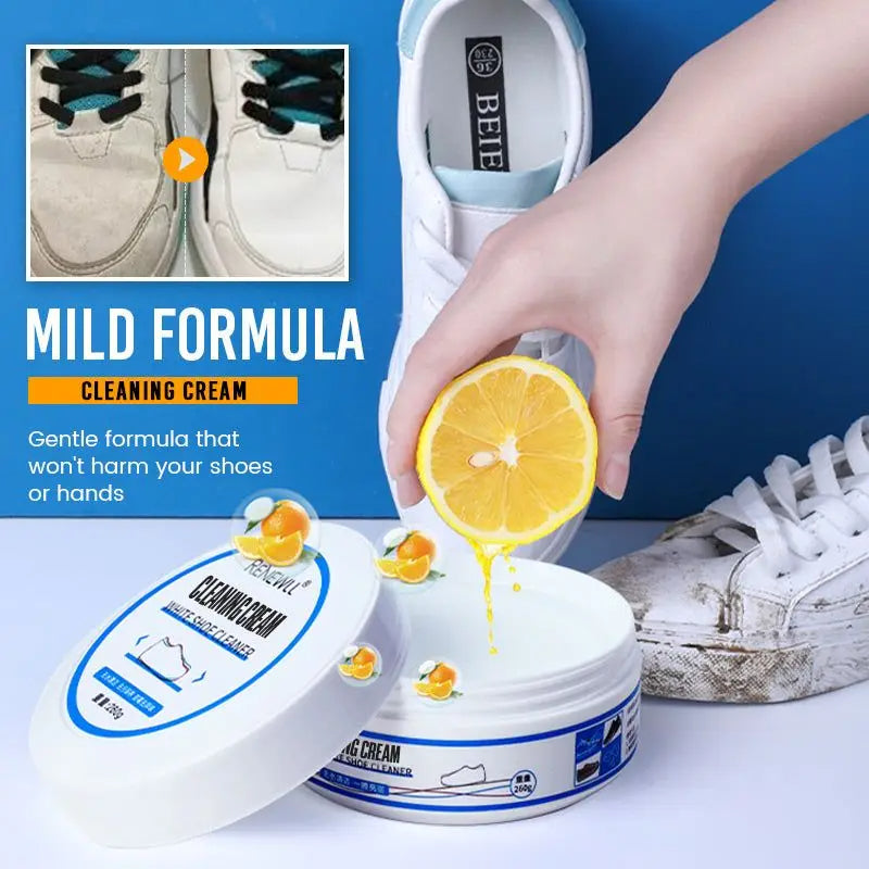 White Shoe Cleaner Cream – All-Purpose Sneaker & Leather Cleaner for Canvas, Rubber & Synthetic Materials - TARHUS