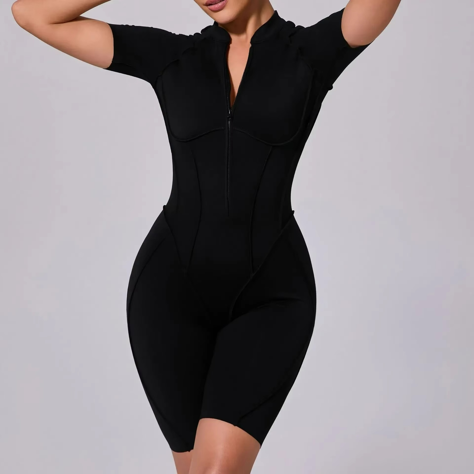Elastica | Backless Pilates Jumpsuit with Fitted Shorts - TARHUS