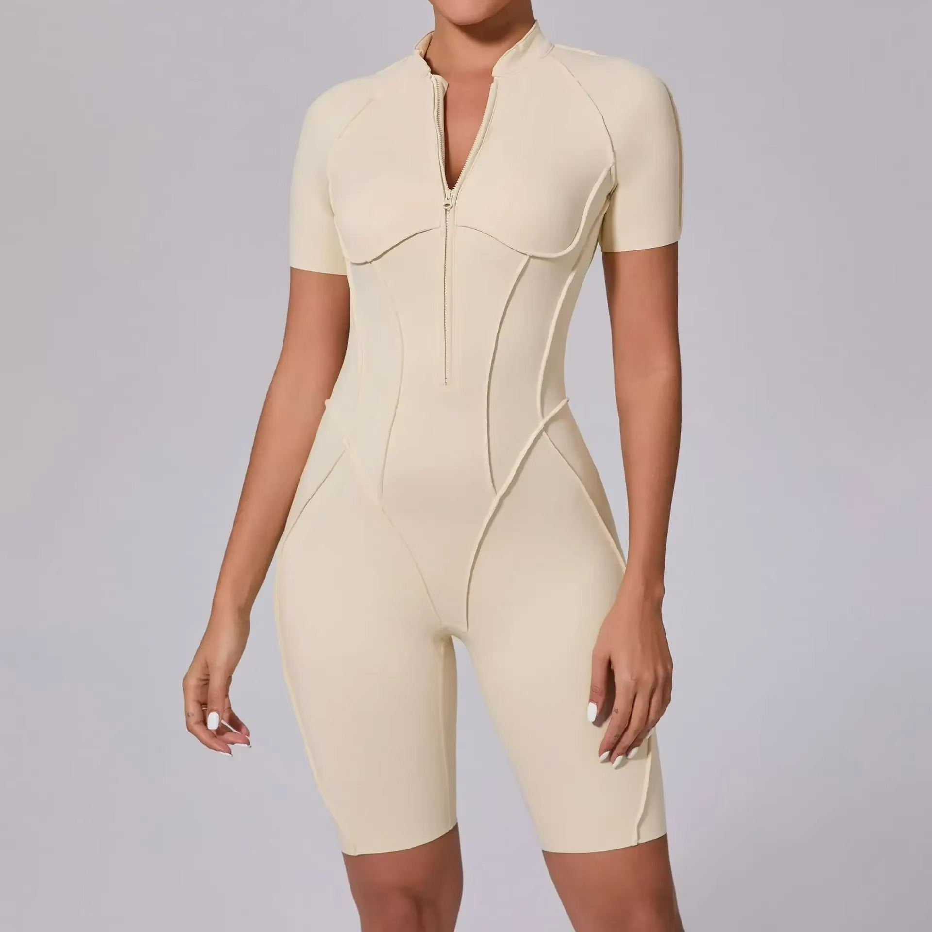 Elastica | Backless Pilates Jumpsuit with Fitted Shorts - TARHUS