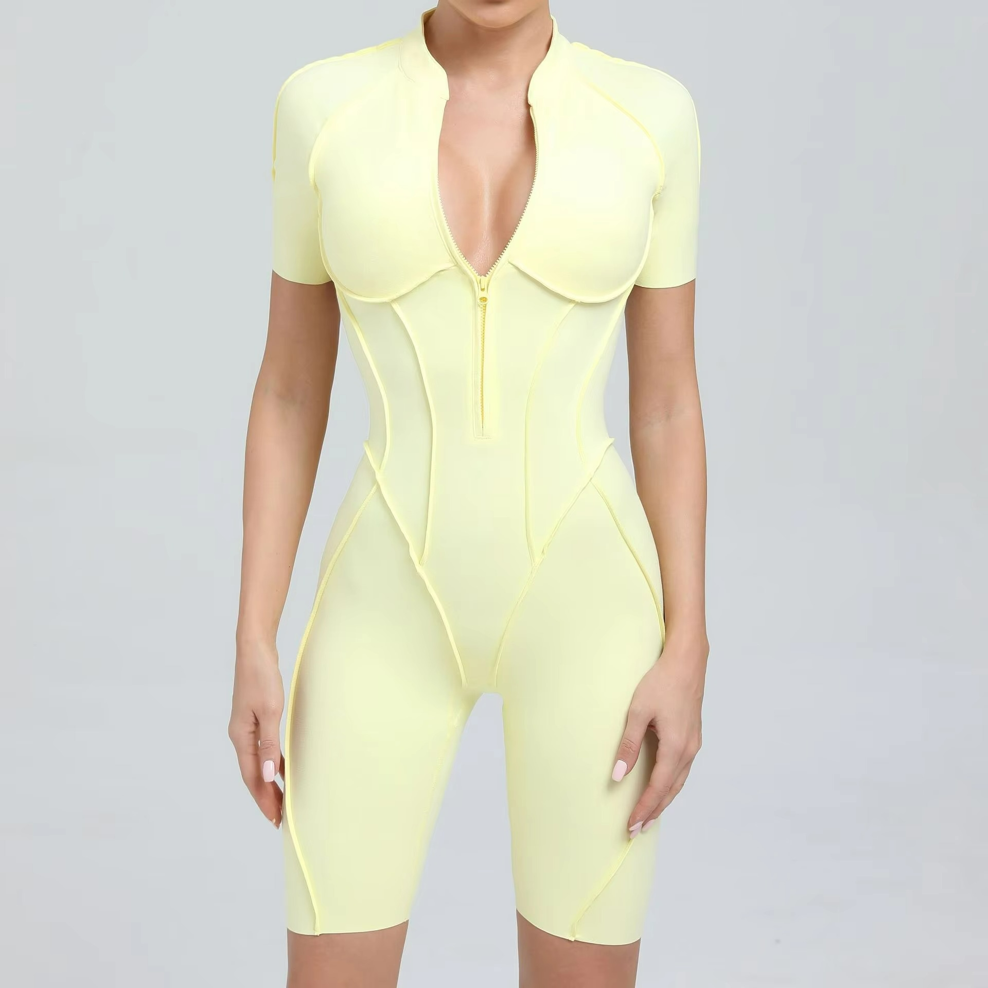 Elastica | Backless Pilates Jumpsuit with Fitted Shorts - TARHUS
