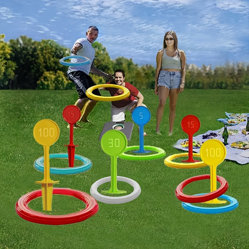 12PCS Ring Toss Game Set – Classic Outdoor Lawn & Beach Game for Kids and Adults TARHUS