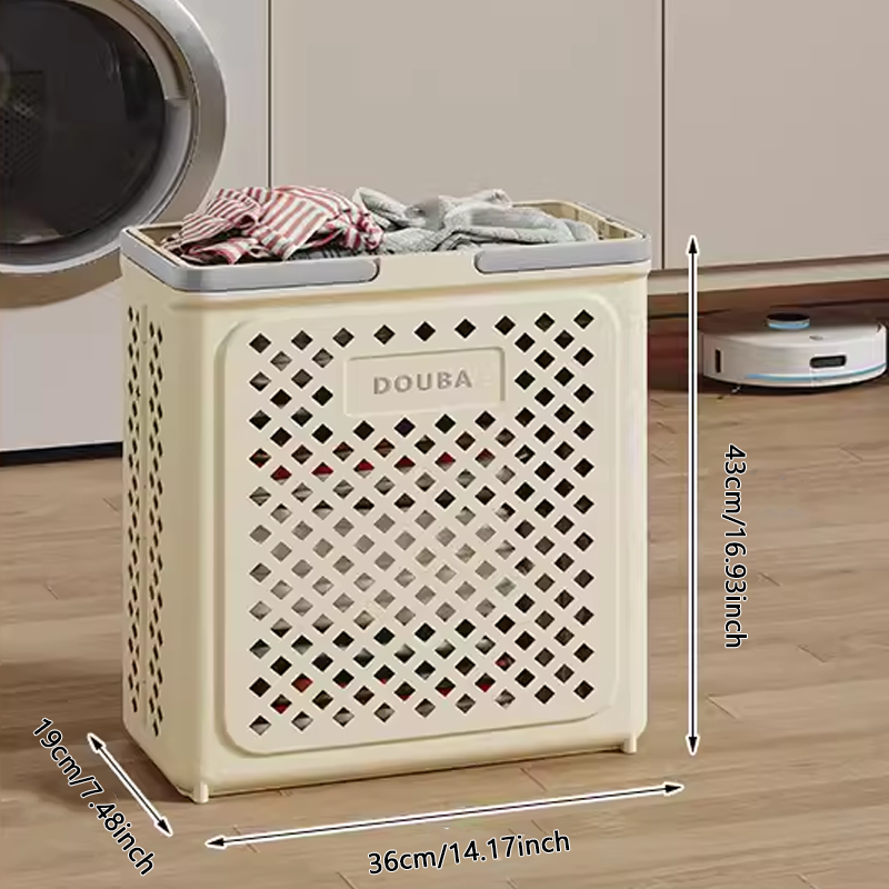 Large Capacity Collapsible Laundry Basket: Breathable Design & Built-In Wheels - TARHUS